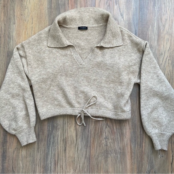 Dynamite Beige Cropped Wool Sweater - Picture 8 of 13
